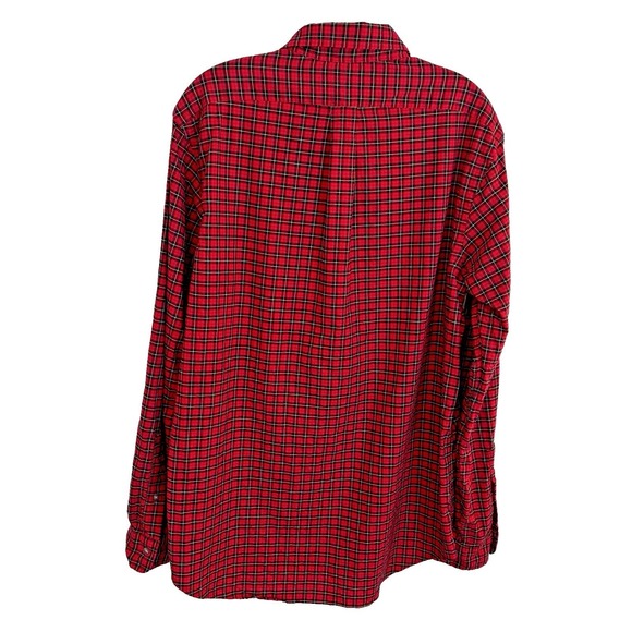 Ralph Lauren Red Black Plaid Button Down Shirt Men's L Cotton Long Sleeve Large - Picture 4 of 11